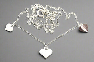 3 Heart Pendant Sterling Silver Necklace - Makers & Providers