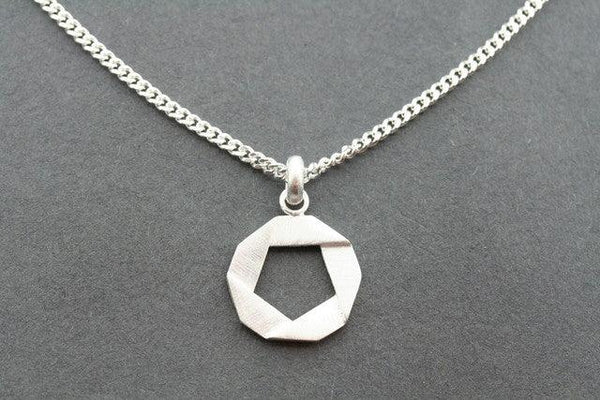folded circle pendant on 45 cm link chain - Makers & Providers