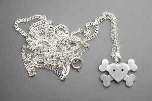 heart & bones pendant on 45 cm link chain - Makers & Providers