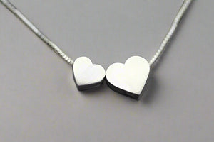 Double heart necklace - sterling silver - Makers & Providers