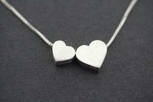 Double heart necklace - sterling silver - Makers & Providers