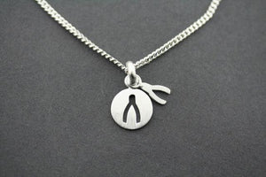wishbone cutout pendant on 45cm link chain - Makers & Providers
