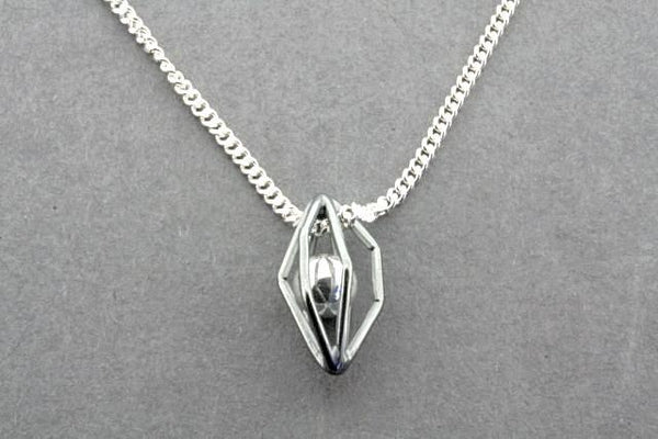 ox cage and silver ball pendant on 60 cm link chain - Makers & Providers