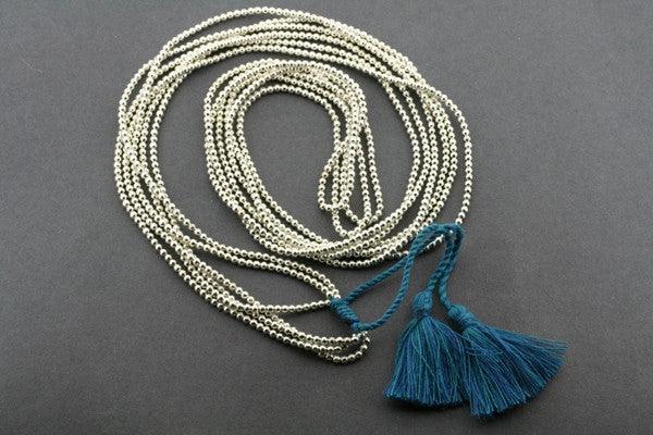 3 strand metalic bead necklace - turquoise - Makers & Providers