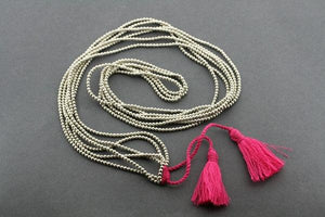 3 strand metalic bead necklace - pink - Makers & Providers