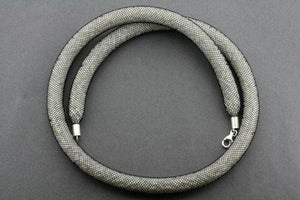 tubular bead filled necklace - silver - Makers & Providers