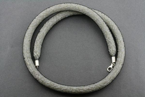 tubular bead filled necklace - silver - Makers & Providers