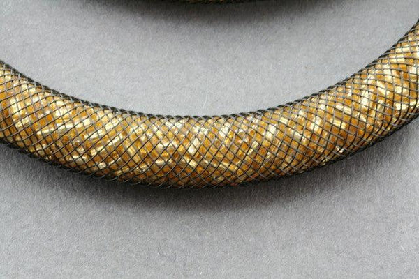 tubular bead filled necklace - gold - Makers & Providers