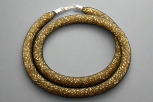 tubular bead filled necklace - gold - Makers & Providers