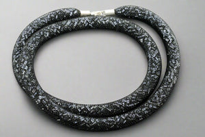 tubular bead filled necklace - black - Makers & Providers