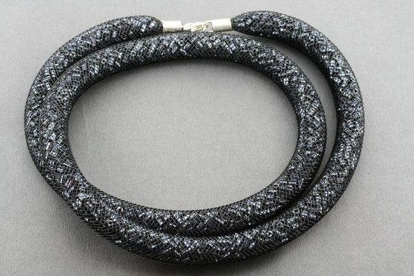 tubular bead filled necklace - black - Makers & Providers