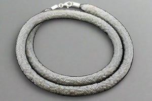 tubular bead filled necklace - white - Makers & Providers