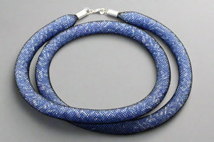 tubular bead filled necklace - blue - Makers & Providers