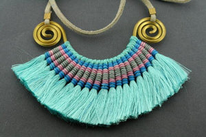 silk tassle necklace - green - Makers & Providers