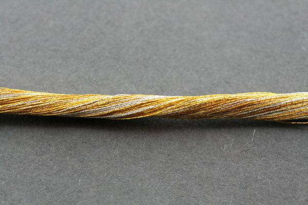 japanese silk strand necklace - gold/silver