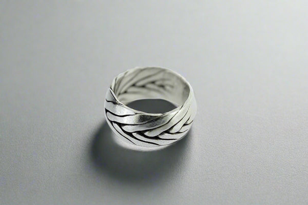 curved plaited band - pure silver - Makers & Providers