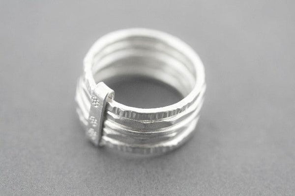 5 in one silver stacker ring - Makers & Providers