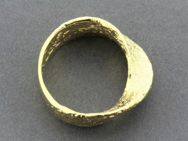 Twisted & textured band - 22 Kt gold over silver
