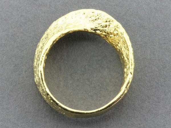 Twisted & textured band - 22 Kt gold over silver - Makers & Providers