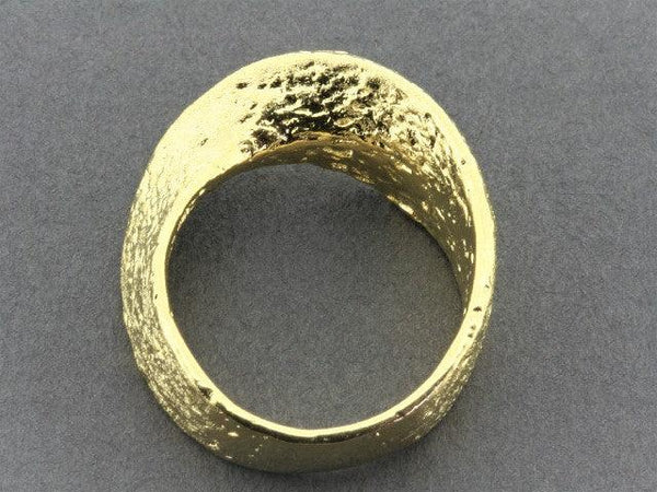 Twisted & textured band - 22 Kt gold over silver - Makers & Providers