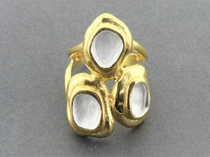Golden cup coral ring - silver with 22 Kt gold - Makers & Providers
