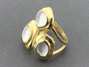 Golden cup coral ring - silver with 22 Kt gold - Makers & Providers
