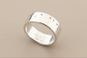 Peace braille multi coloured ring - Makers & Providers