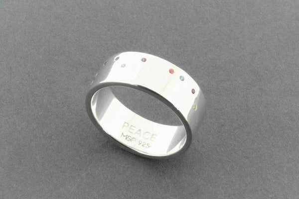 Peace braille multi coloured ring - Makers & Providers