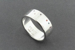 Peace braille multi coloured ring - Makers & Providers