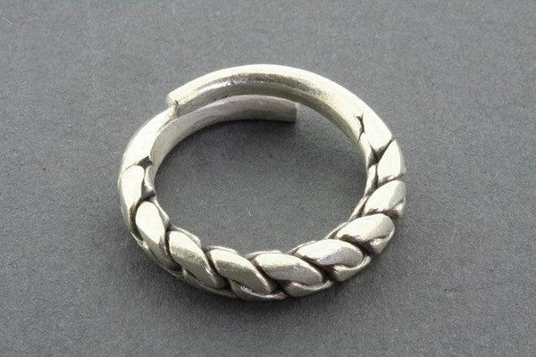 Rope link ring - adjustable - fine silver - Makers & Providers