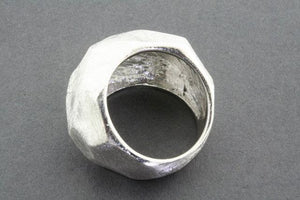 wide faceted scratched ring - Makers & Providers