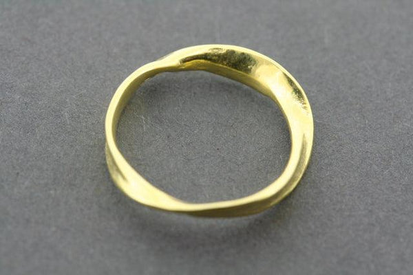 twist ring - sterling silver with a gold finish