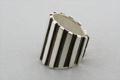 ox/pol groove ring - pure silver