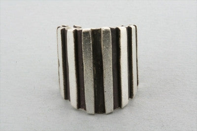 ox/pol groove ring - pure silver
