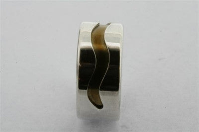 Swerve titanium/silver ring - earth - sterling silver and titanium - Makers & Providers