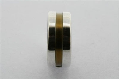 Line titanium/silver ring - earth - sterling silver & titanium - Makers & Providers