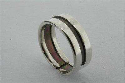 Line titanium/silver - black - sterling silver and titanium - Makers & Providers