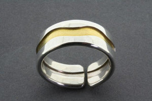 Swerve ring - silver with gold - Makers & Providers