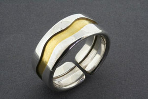 Swerve ring - silver with gold - Makers & Providers
