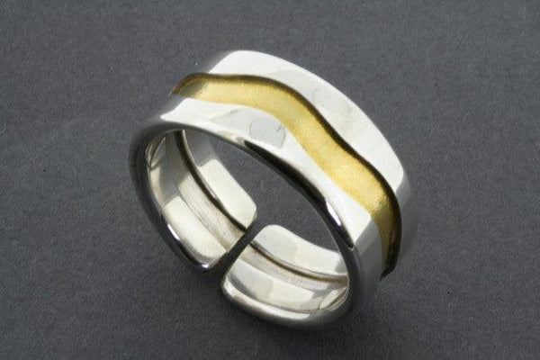 Swerve ring - silver with gold - Makers & Providers