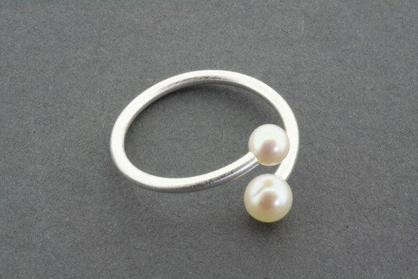 Delicate Sterling Silver and Freshwater Pearl Ring - Makers & Providers