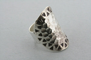 triangle/circle battered ring - Makers & Providers