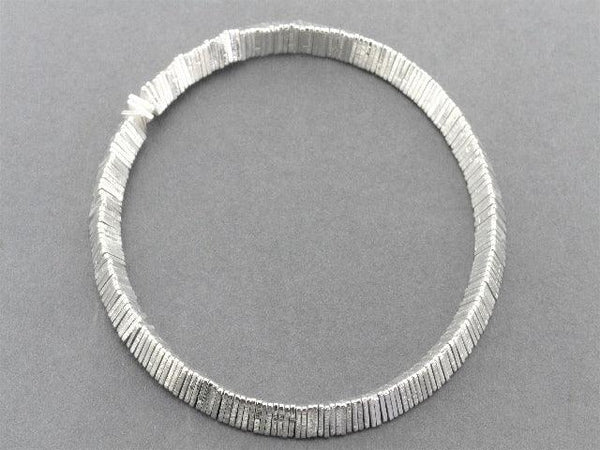 triangle disc bead stacked bangle - sterling silver