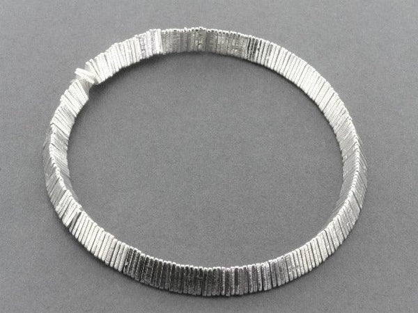 triangle disc bead stacked bangle - sterling silver