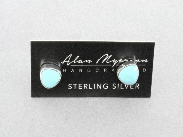 turquoise and silver earring stud