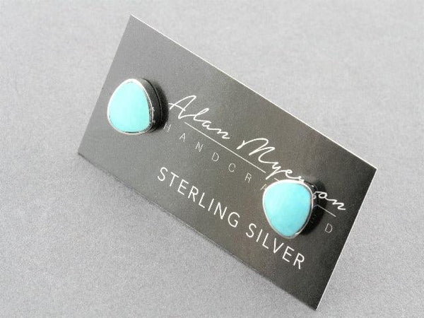 turquoise and silver earring stud