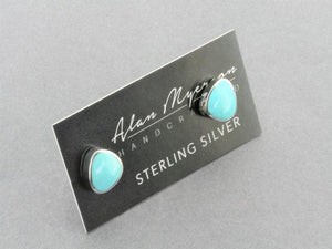 turquoise and silver earring stud