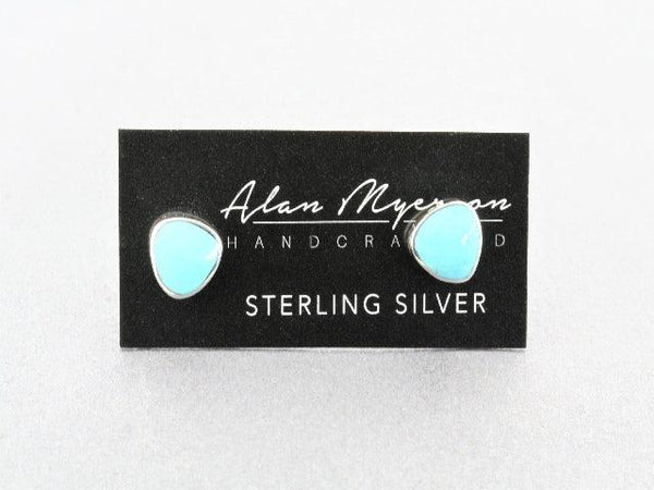 turquoise and silver earring stud