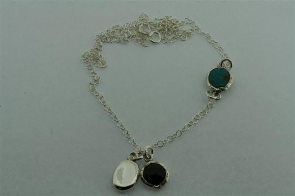 turquoise, onyx, silver necklace - Makers & Providers