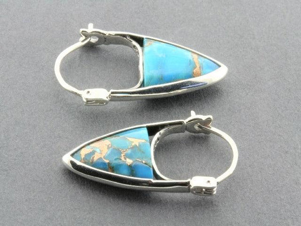 turquoise and bronze silver earrings